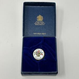 Vintage Halcyon Days Enamel Screw Top Jar "The Gift Is Small" Bilston England